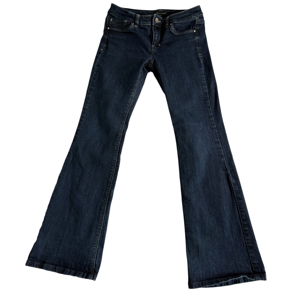 White House Black Market Blang Flare Leg Jeans Womens 2S‎ Blue Denim Y2K Stretch